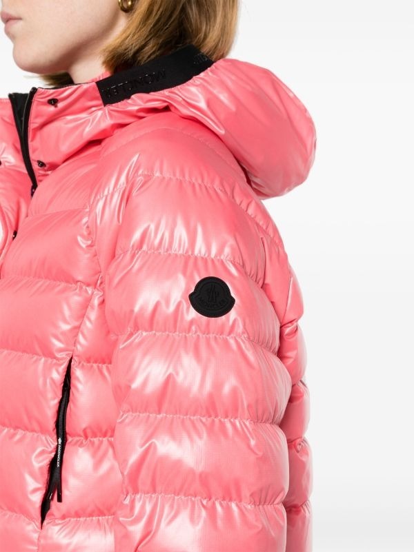 Moncler Quilted Puffer Jacket In Pink