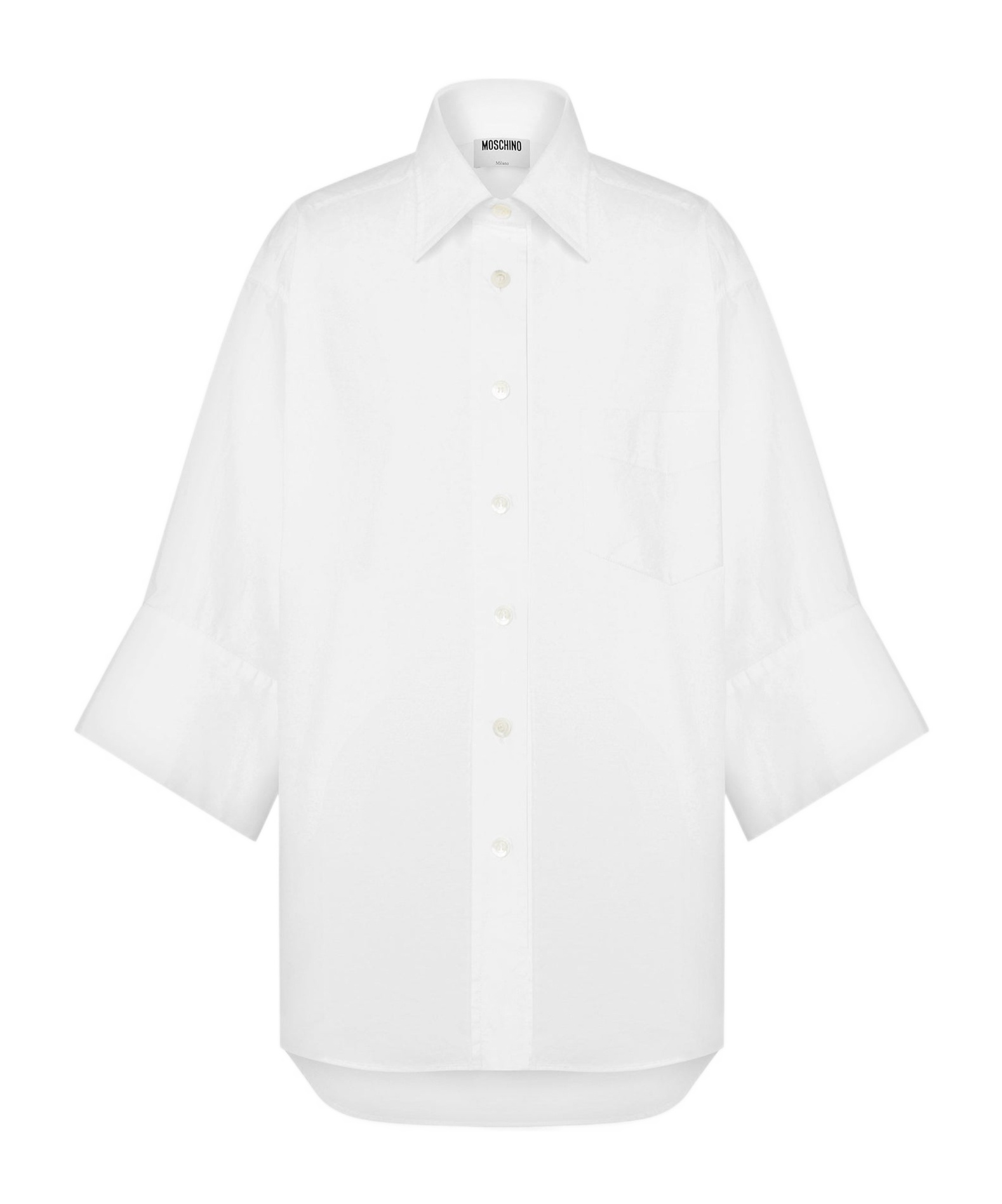 Moschino Stylish Top Featuring Wide Sleeves And Collar In White