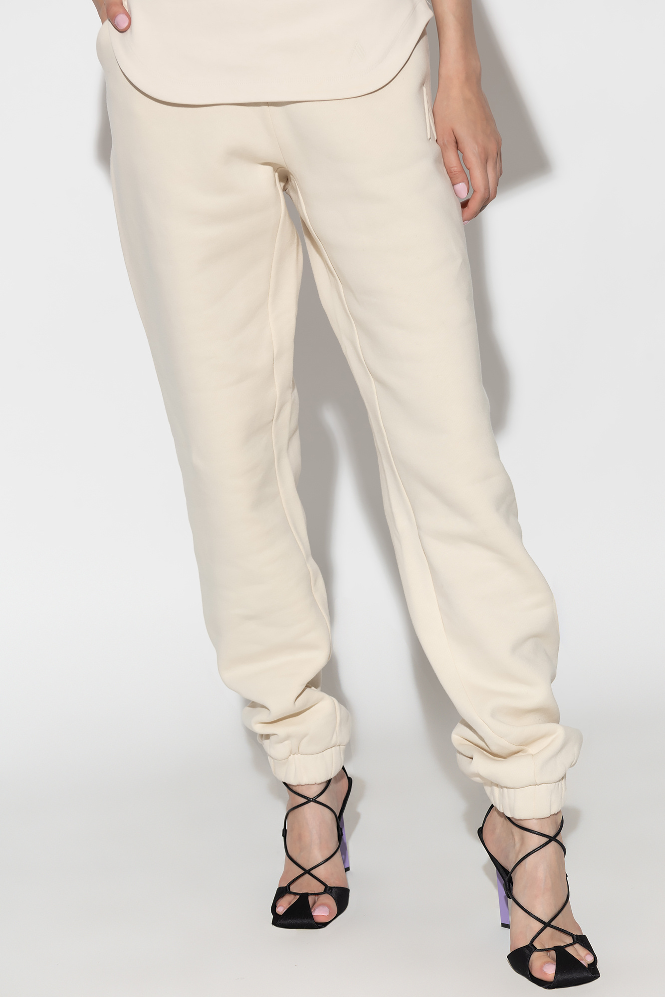 Attico The  Penny Logo-embossed Straight-leg Track Pants In Nude