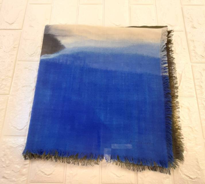 Bottega Veneta Fringed Scarf In Blue