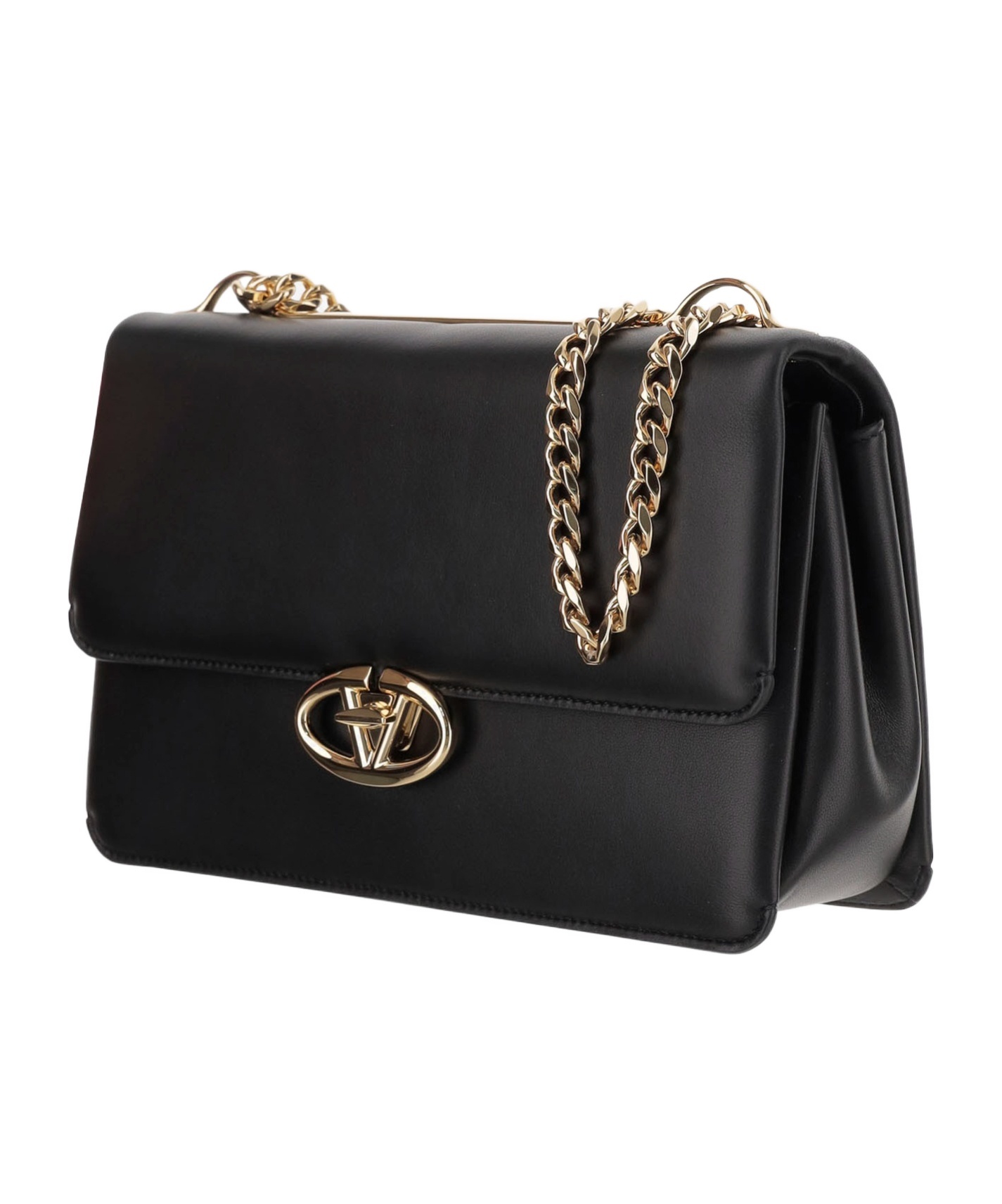Valentino Chain Shoulder Bag In Black