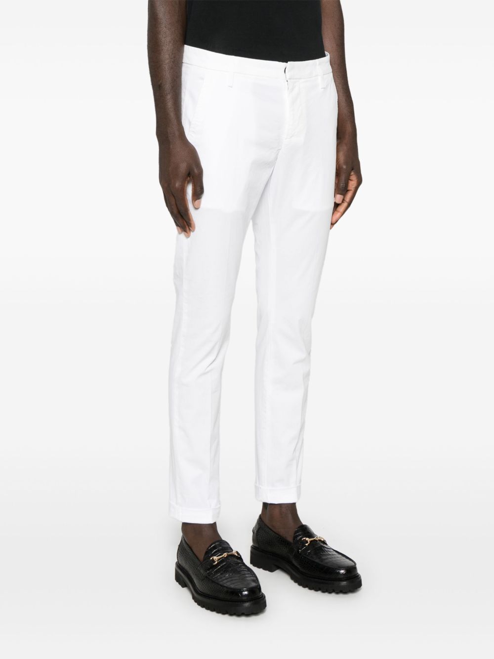 Dondup Trousers With Belt Loops And Pockets In White