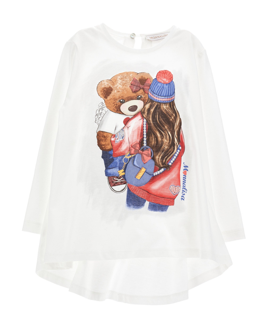 Monnalisa Logo Long-sleeved T-shirt In Multicolor