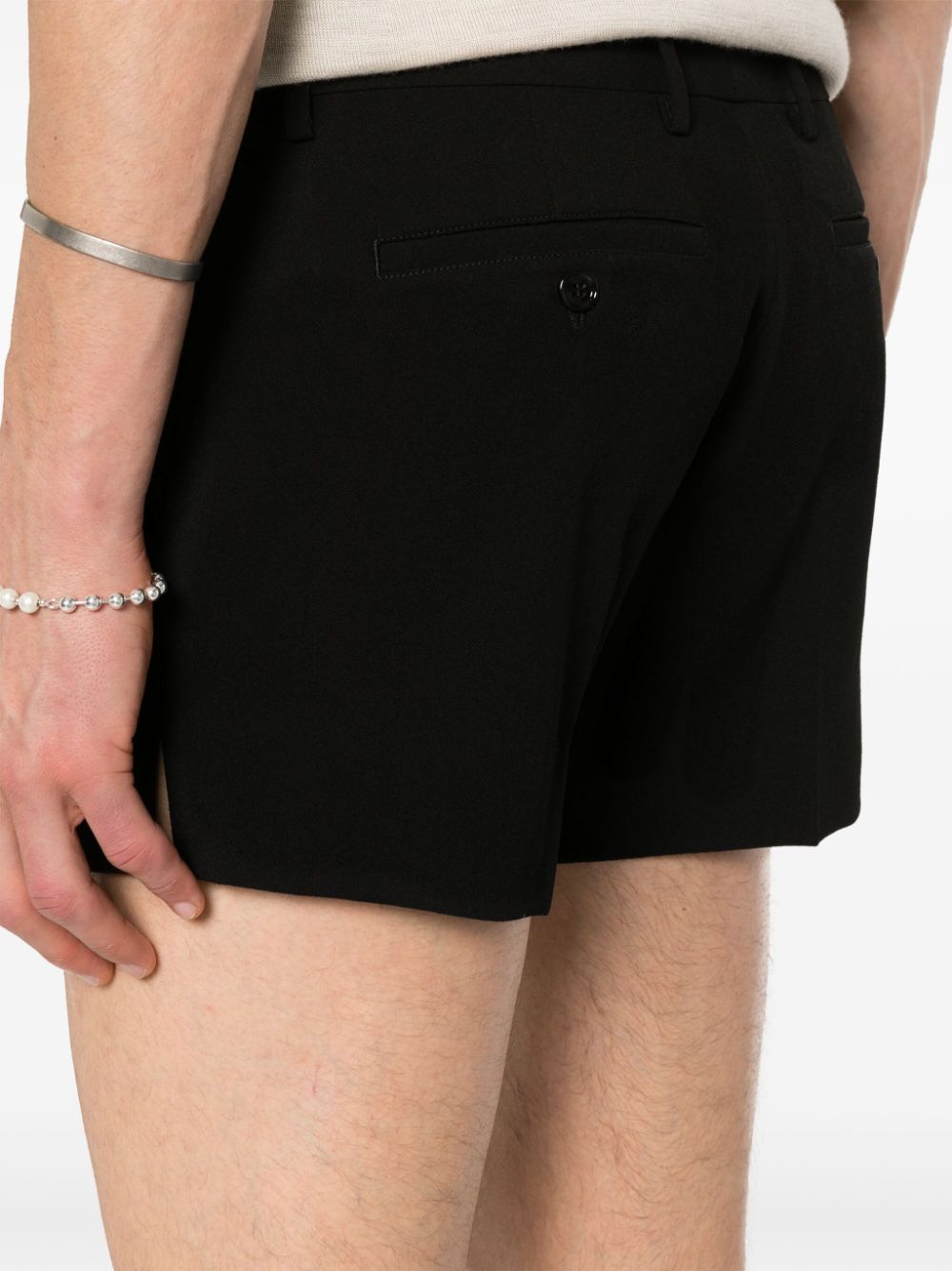 Shop Ami Alexandre Mattiussi Ami Crepe Mini Shorts In Black
