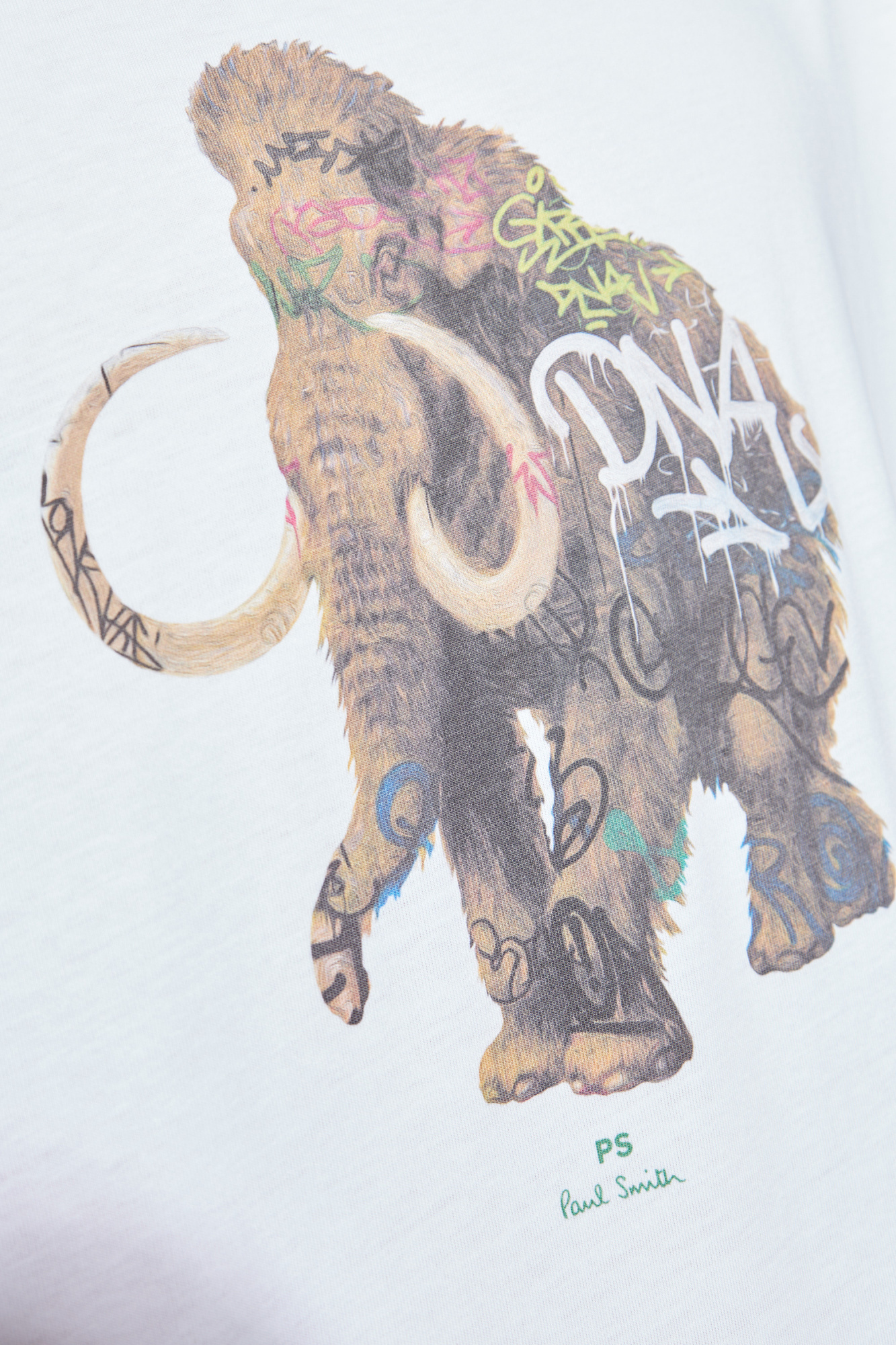 Shop Ps By Paul Smith Graffiti Mammoth T-shirt In White