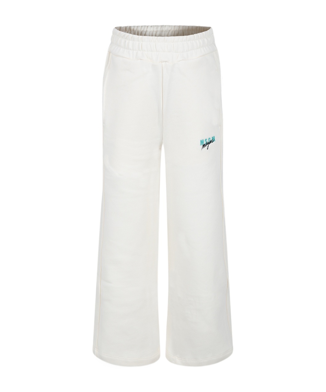 Shop Msgm Logo-embroidered Trousers In White