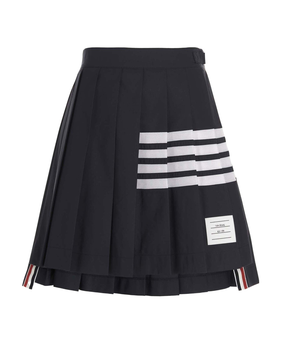 Thom Browne 4-bar Stripe Pleated Skirt In Black