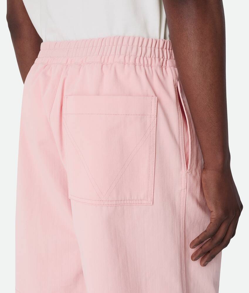 Bottega Veneta Elastic Waist Twill Bermuda Shorts In Brown