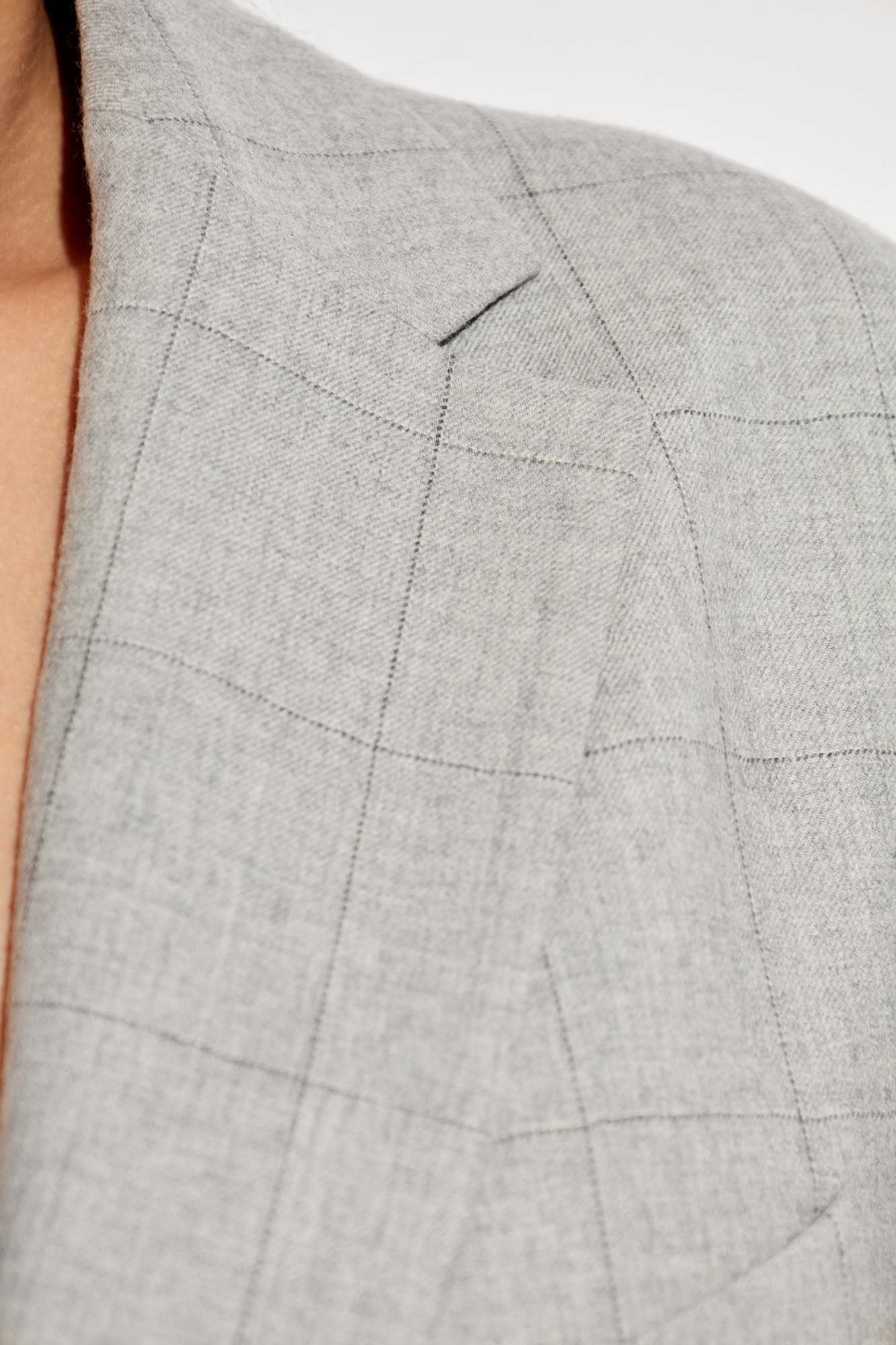 Dries Van Noten Checked Suit Coat In White