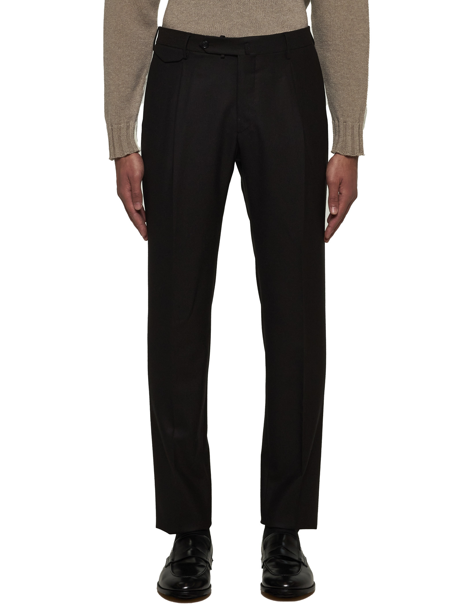 Tagliatore Belt-loop Casual Pants In Black