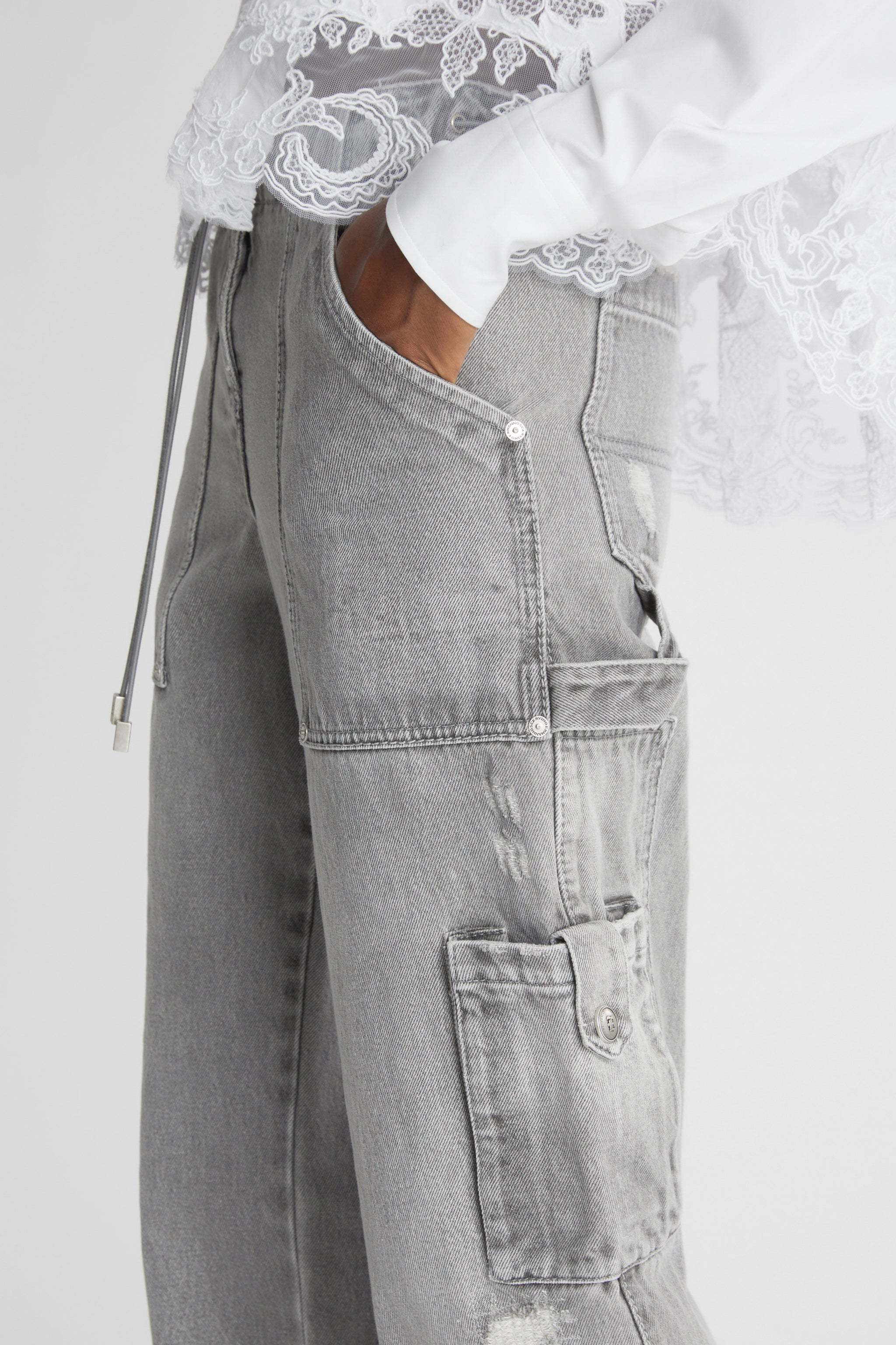 Ermanno Scervino Multi-pocket Jeans In Gray