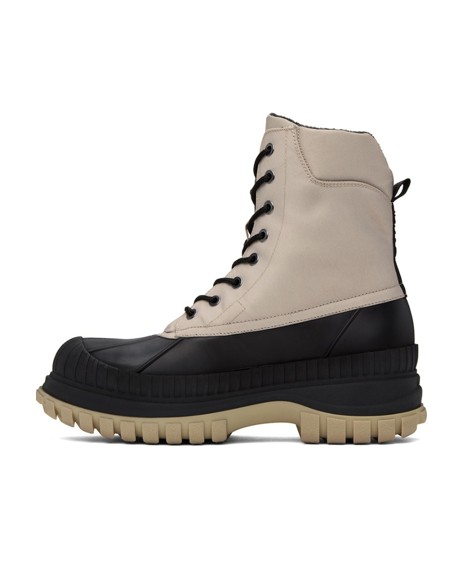 Ganni Lace-up Snow Boots In Nude