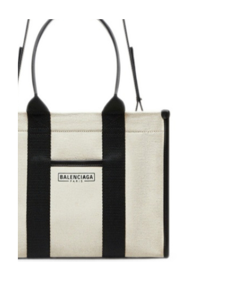 Balenciaga Small Neo Navy Canvas Tote Bag In Black