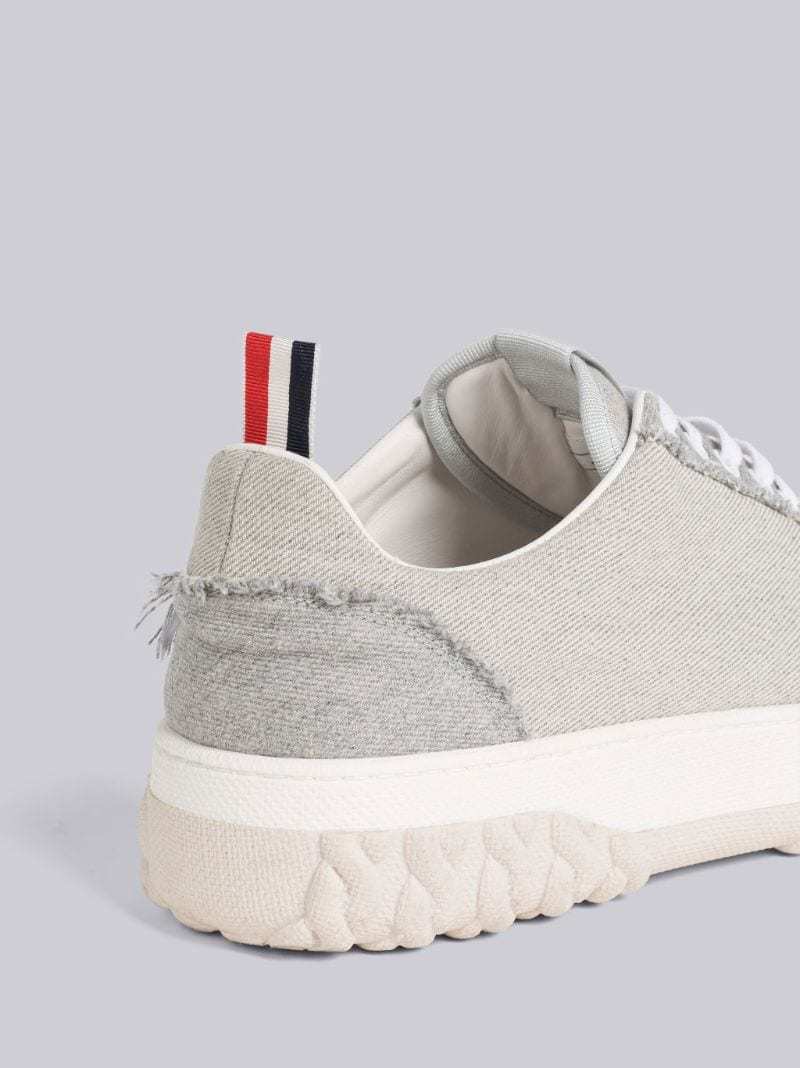 Thom Browne Low-top Frayed Sneakers In White