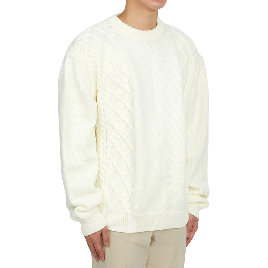 Family First Round Neck Long-sleeved Sweater In White