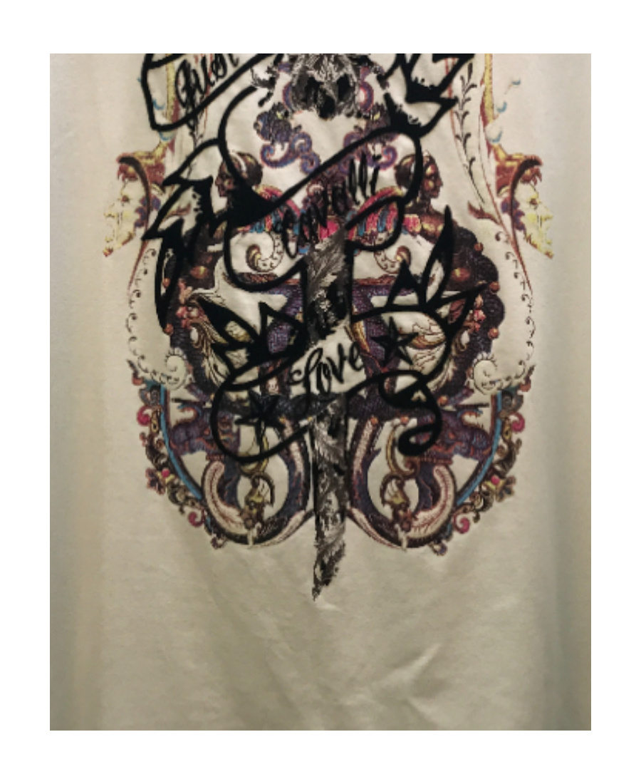 Just Cavalli Printed Round-necked T-shirt In Nude