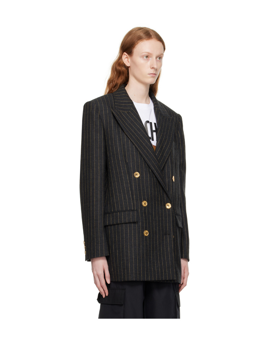 Moschino Double-breasted Blazer In Black