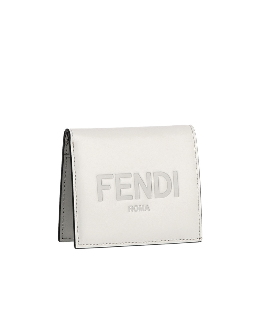Fendi Roma Double-folded Logo Wallet In White