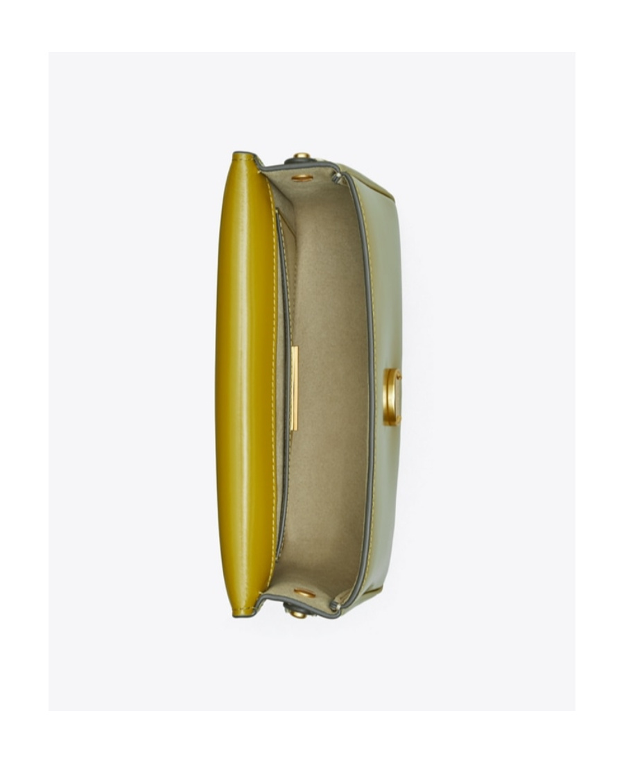 Tory Burch Robinson Spazzolato Shoulder Bag In Brown