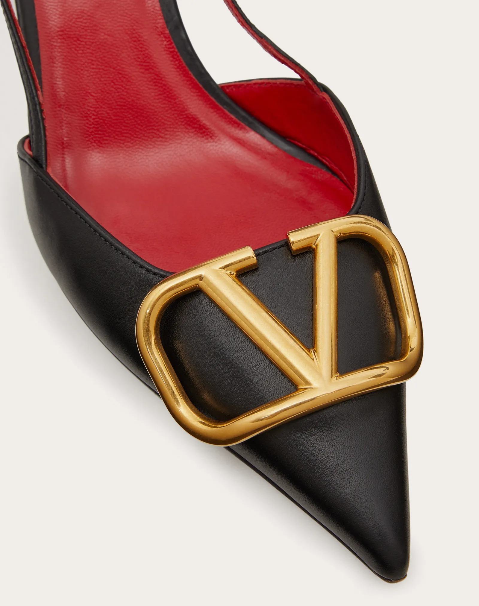 Valentino Garavani Vlogo Signature Satin Slingback Pumps 80mm Woman Black 40.5 In Black