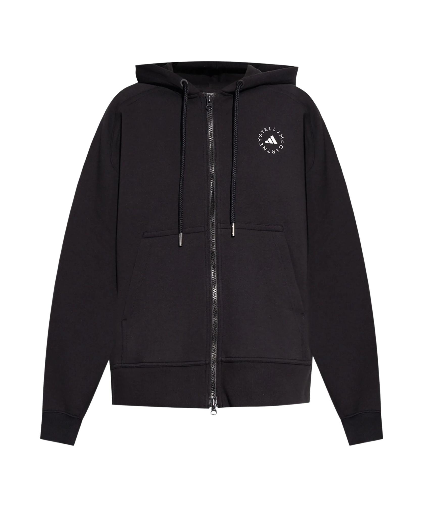 Shop Adidas By Stella Mccartney Zip Hoodie Jacket In Black