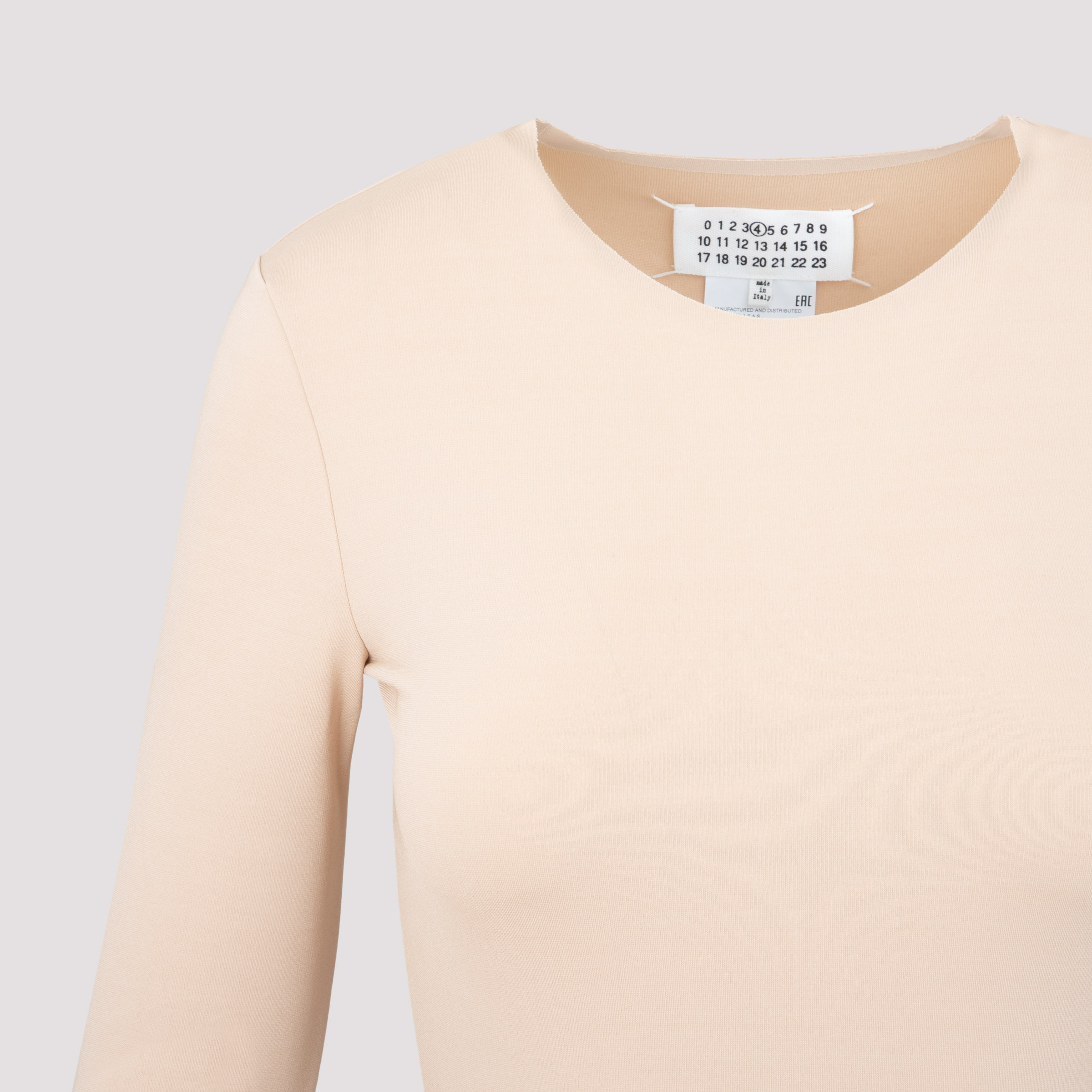Maison Margiela Beige Nylon Second Skin Bodysuit In Nude
