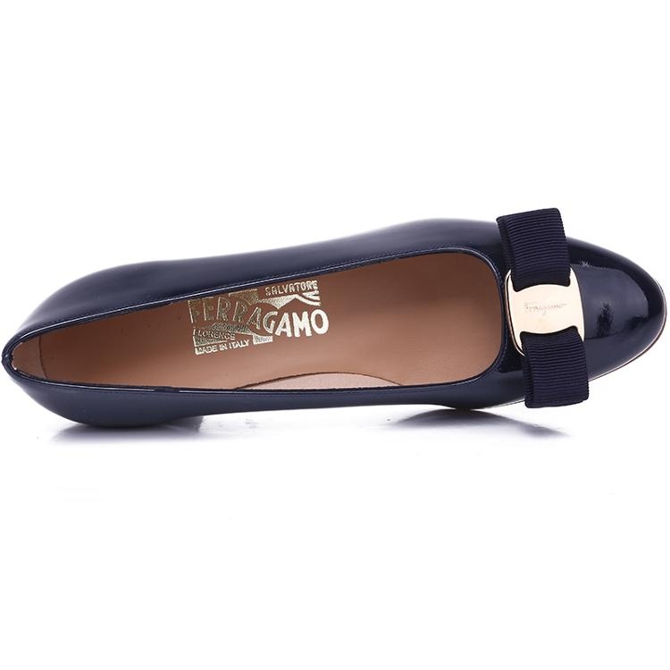 Ferragamo Blue Vara Series High Heels In Black