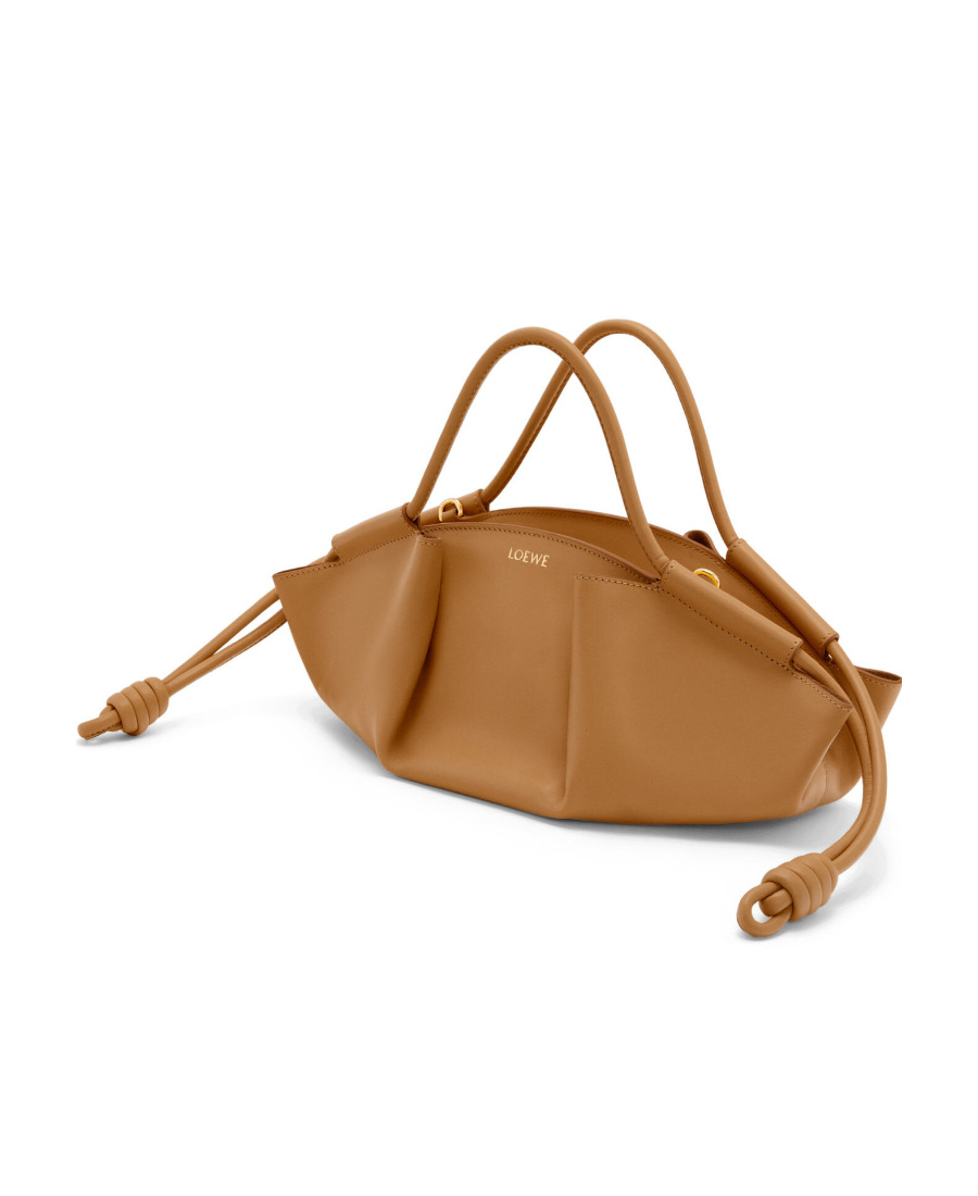 Loewe Small Paseo Bag In Shiny Nappa Calfskin In Brown