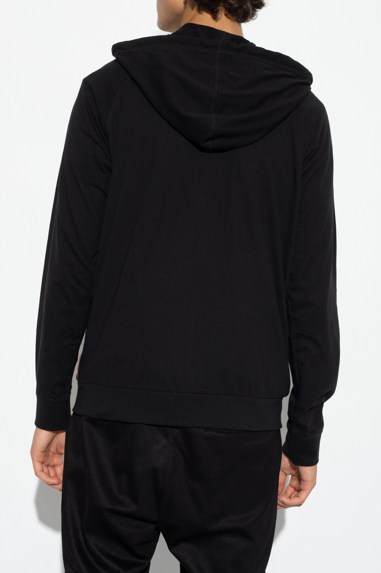 Shop Paul Smith Zip-up Cotton Hoodie In Black