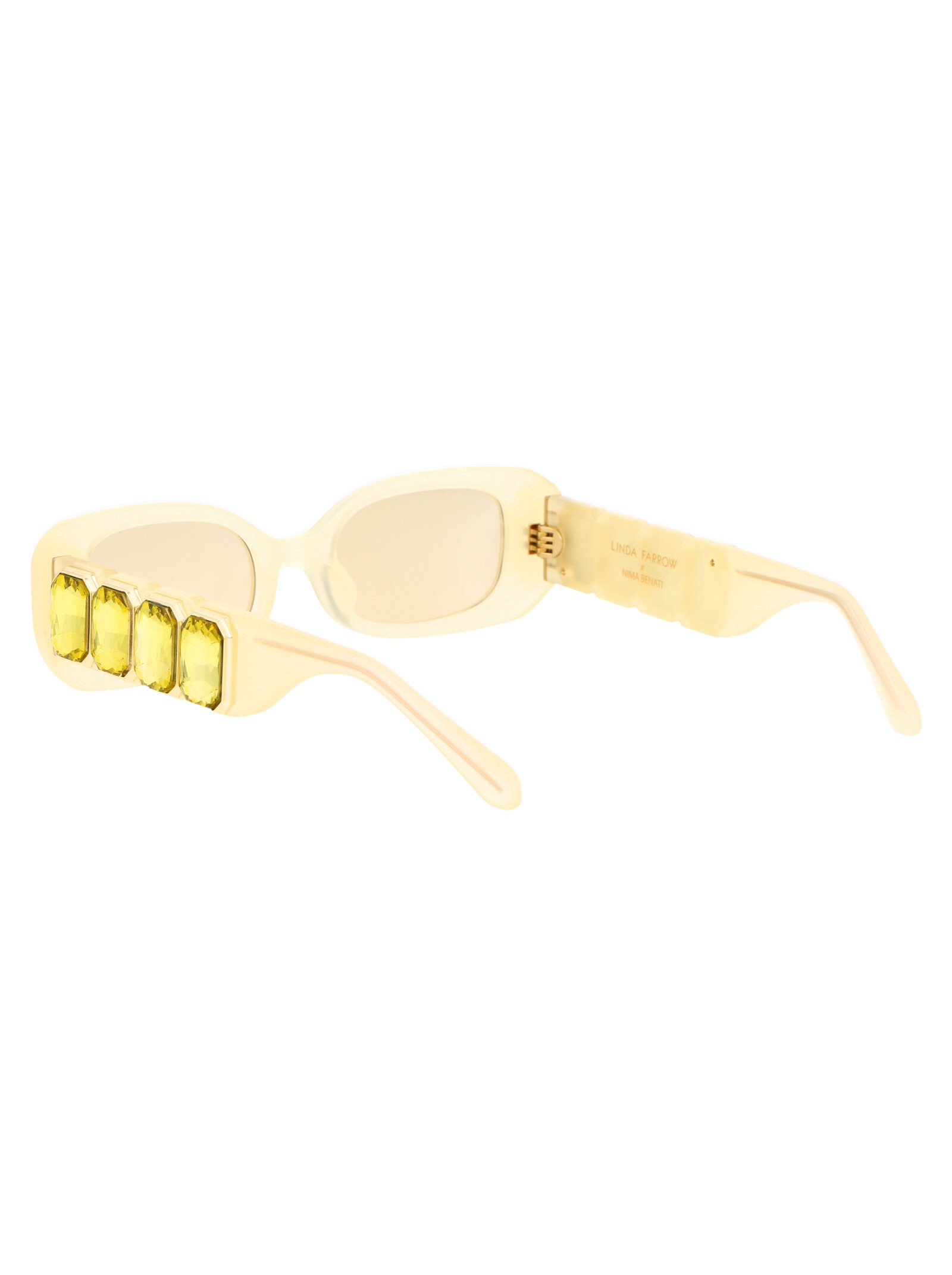Linda Farrow Logo Sunglasses In Nude