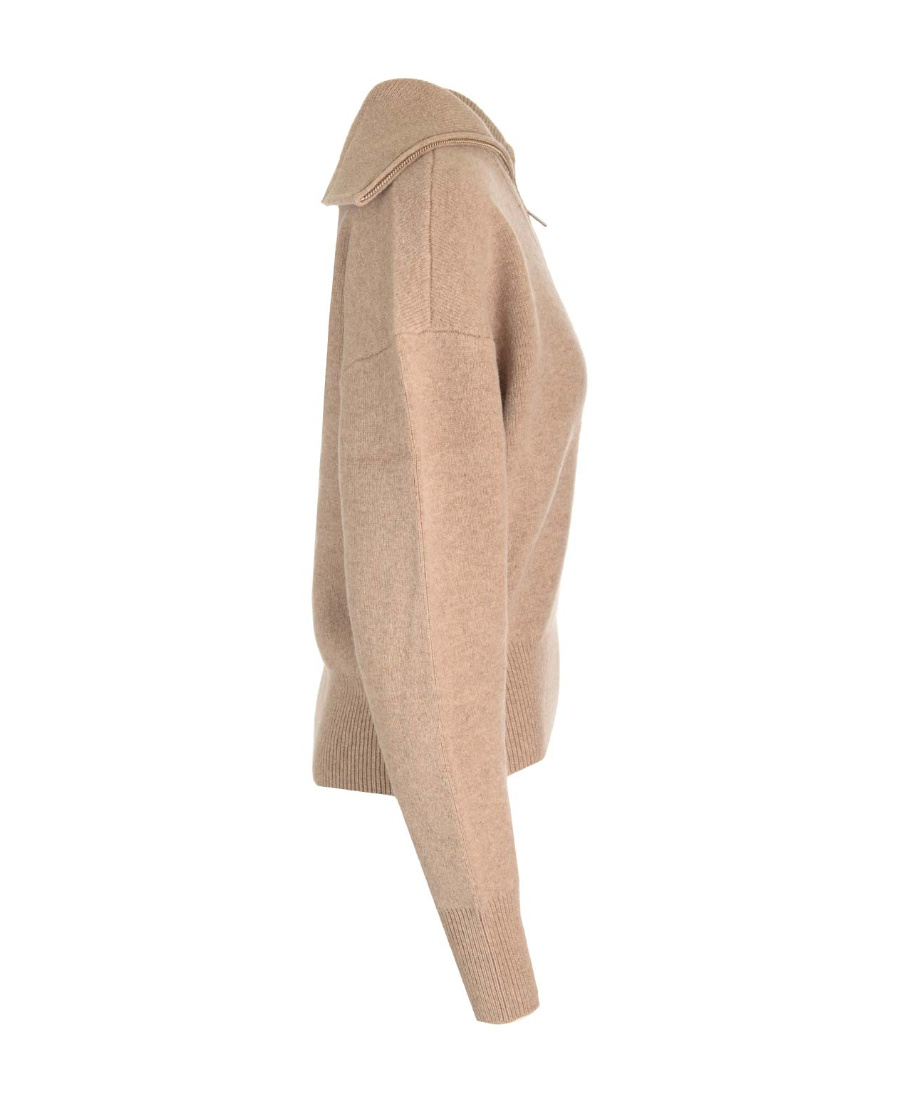 Isabel Marant Étoile Zip-detail Ribbed Jumper In Nude