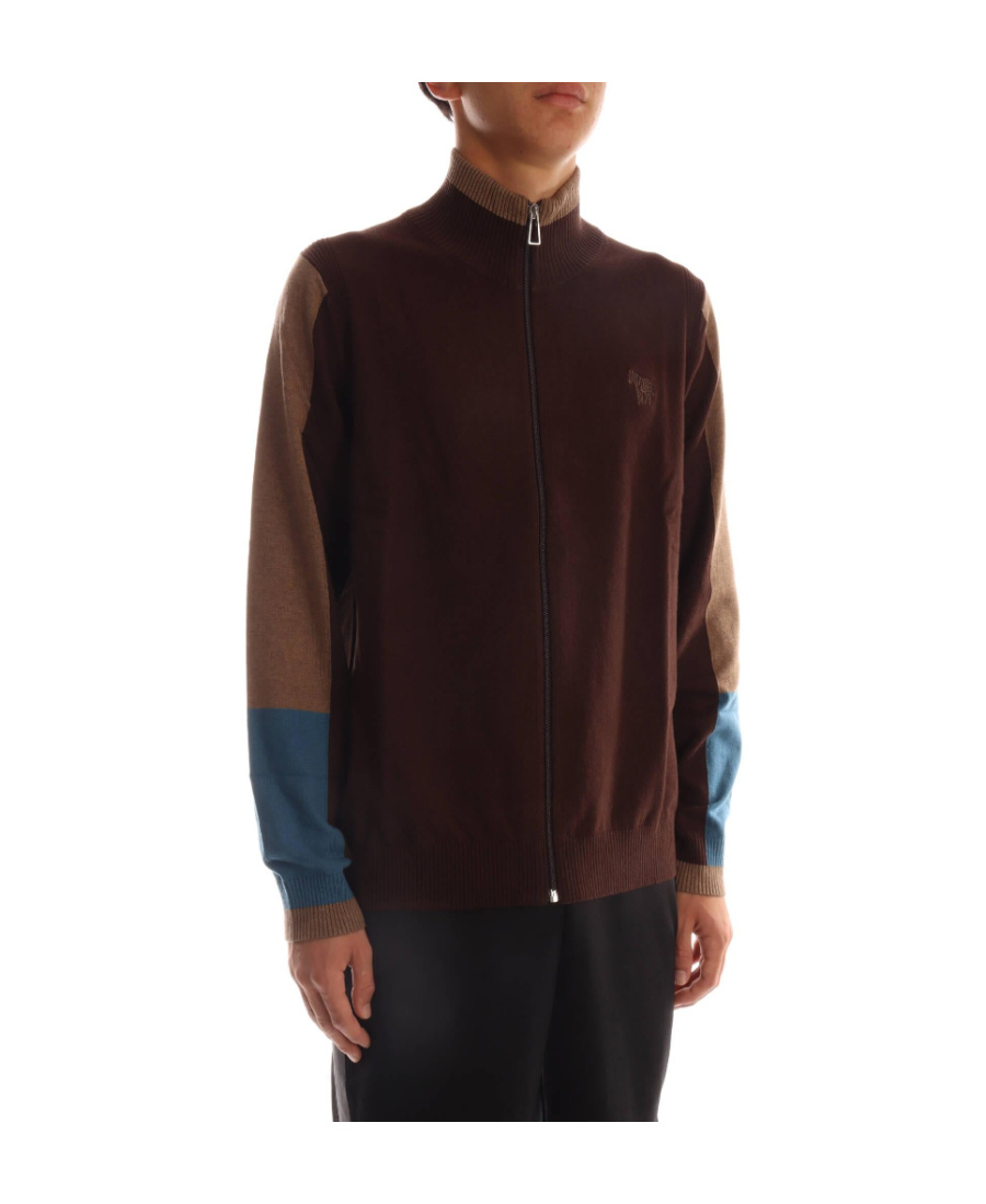PAUL SMITH COLOUR-BLOCK ZIP-UP CARDIGAN