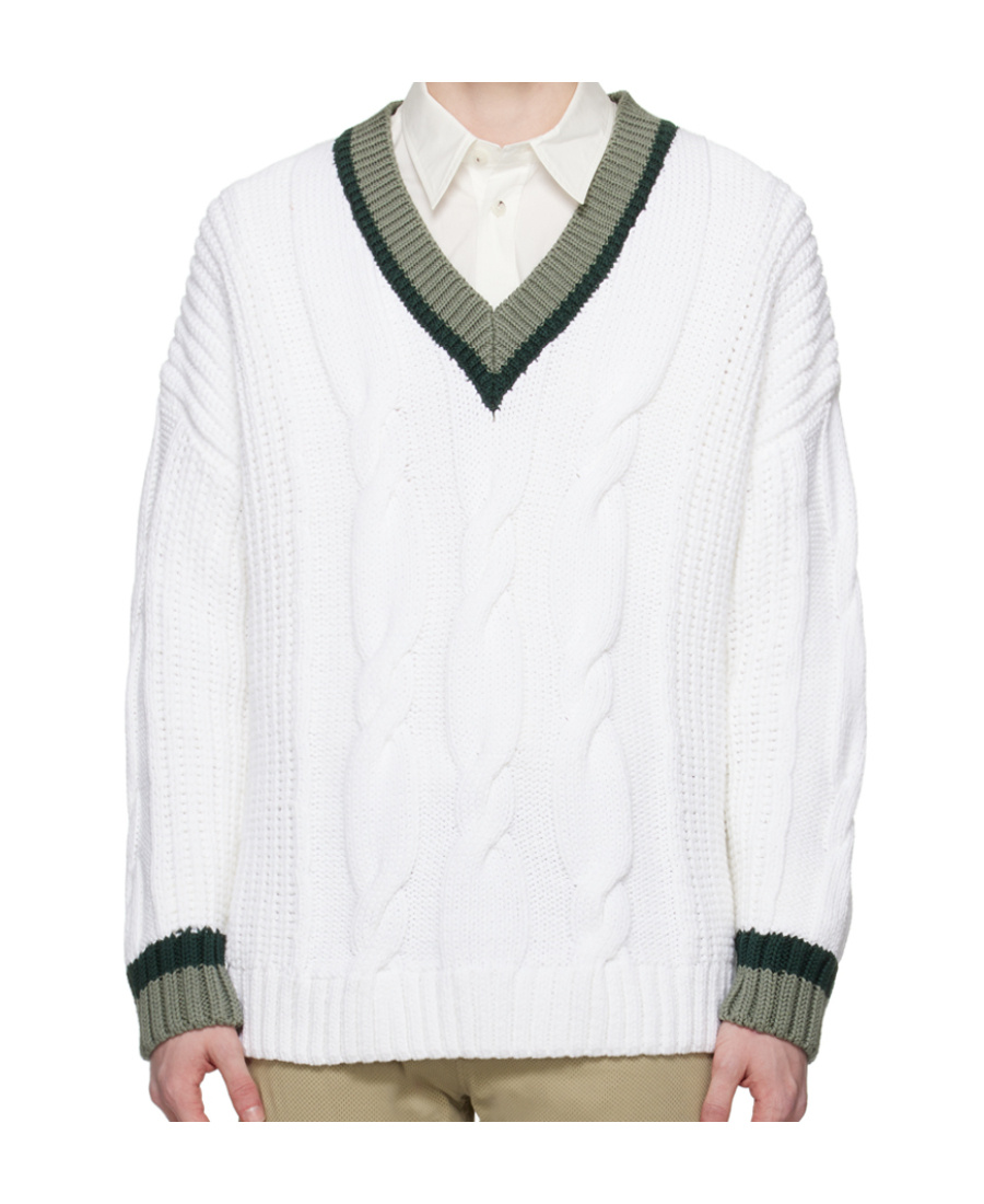 Shop Hugo Boss V-neck Sweater In White