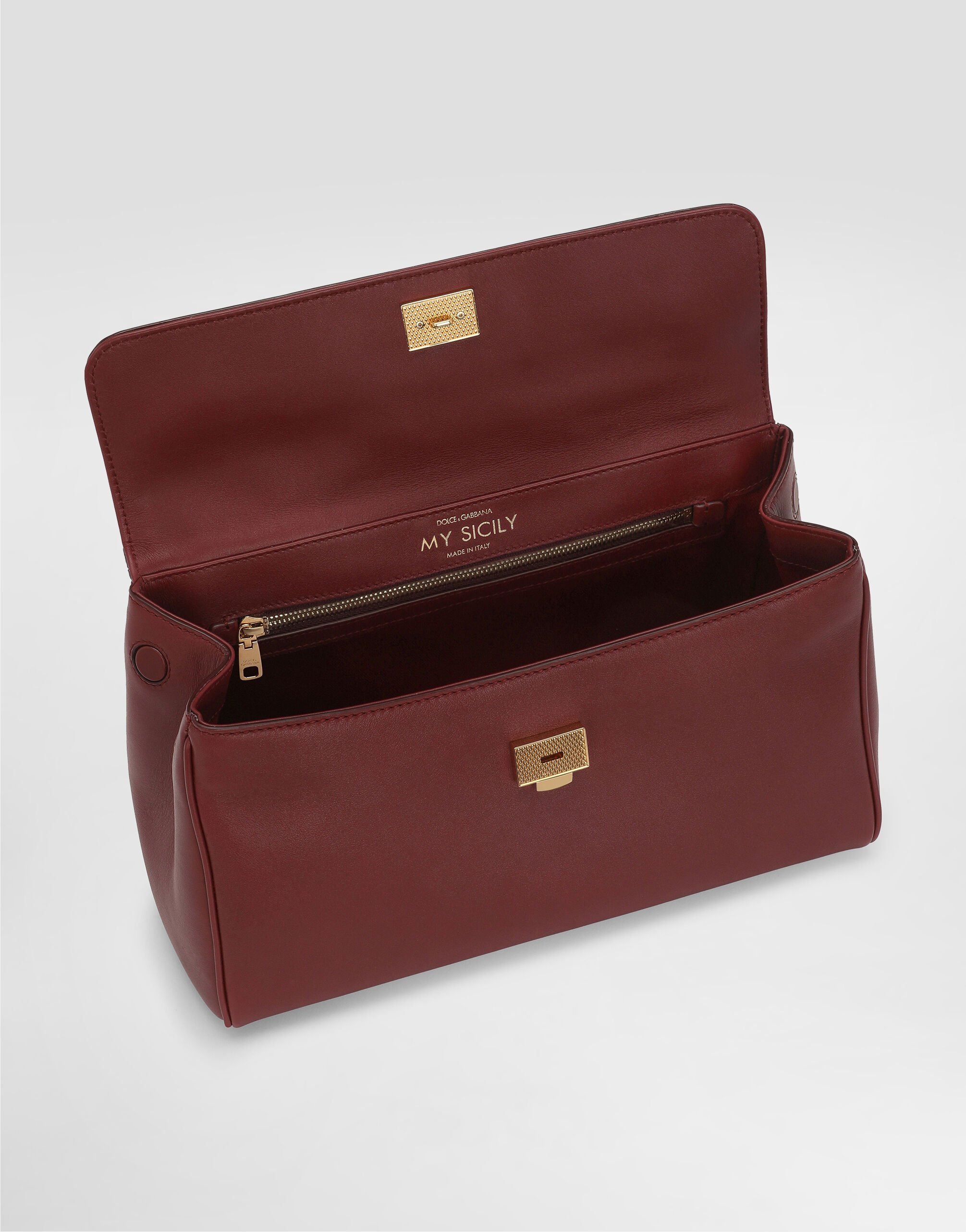 Dolce & Gabbana Sicily Structured Leather Tote Bag