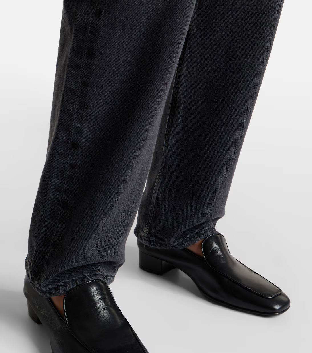 Agolde Kelly High-rise Straight-leg Denim Trousers In Black