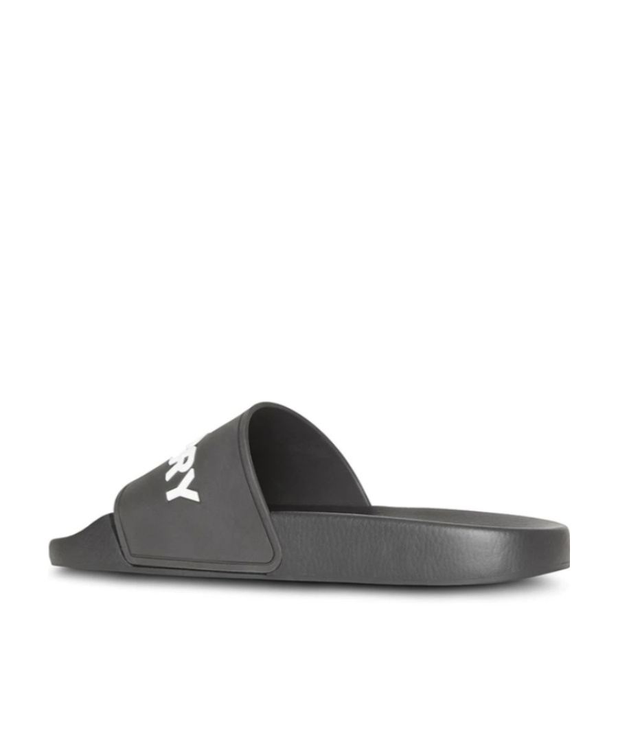 Shop Burberry Kingdom Print Slides In Gray