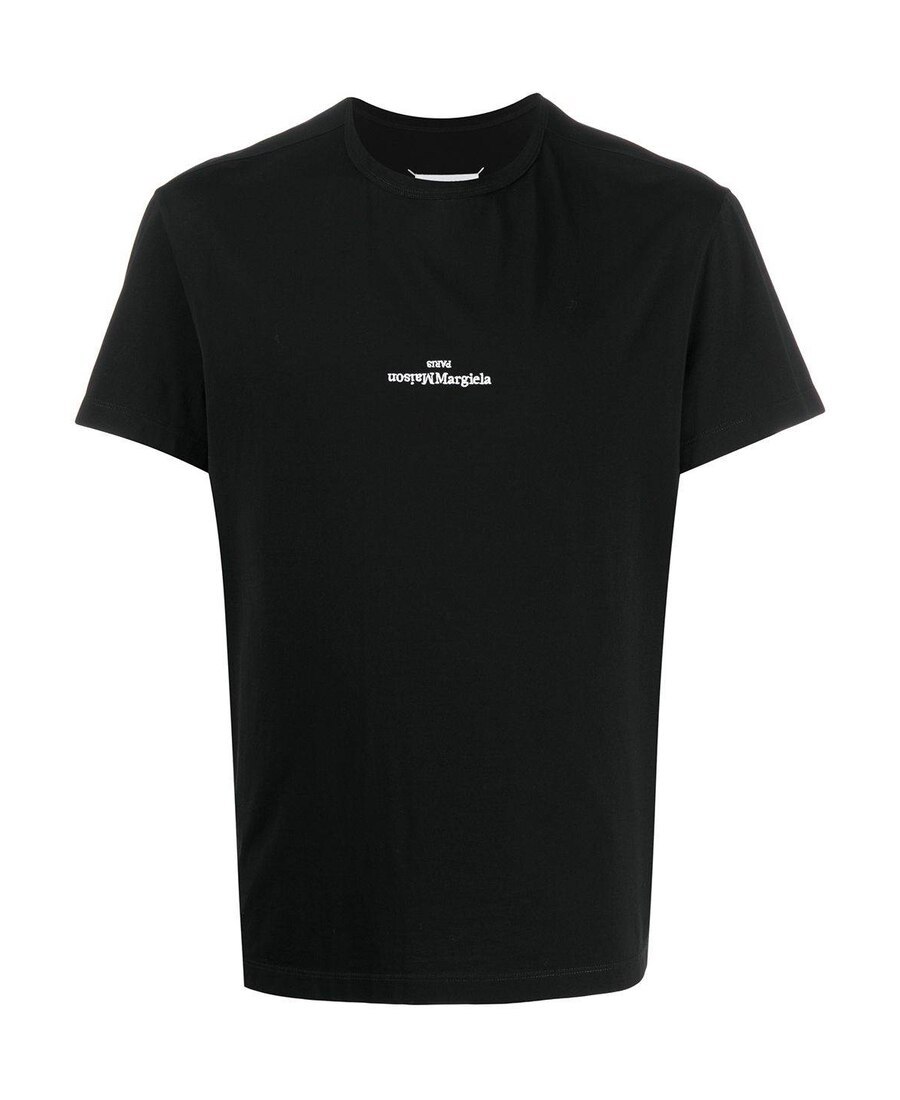 Maison Margiela Distorted Logo T-shirt In Black