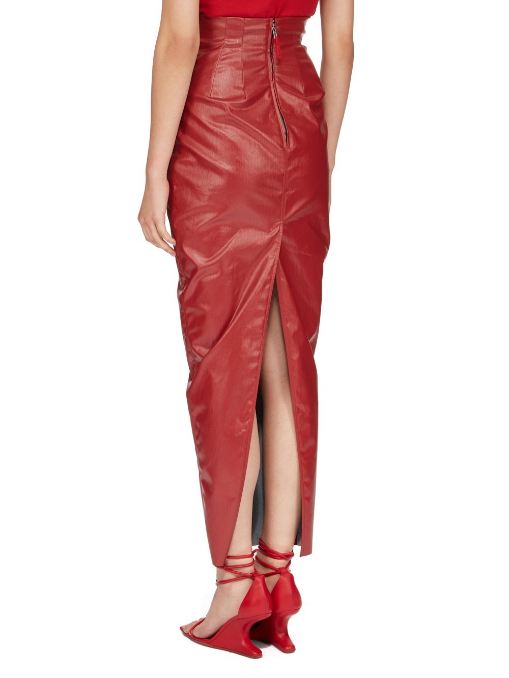 RICK OWENS COATED DENIM SKIRT
