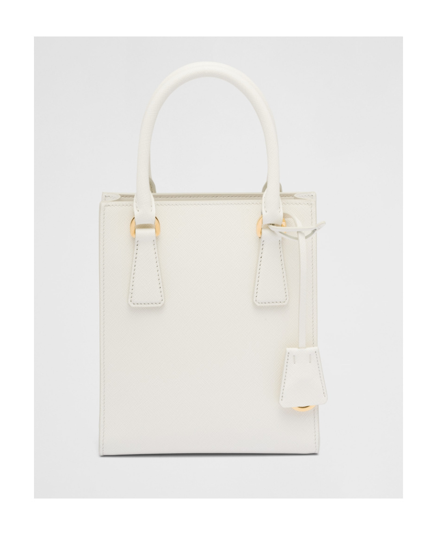 Prada Saffiano Leather Handbag In White