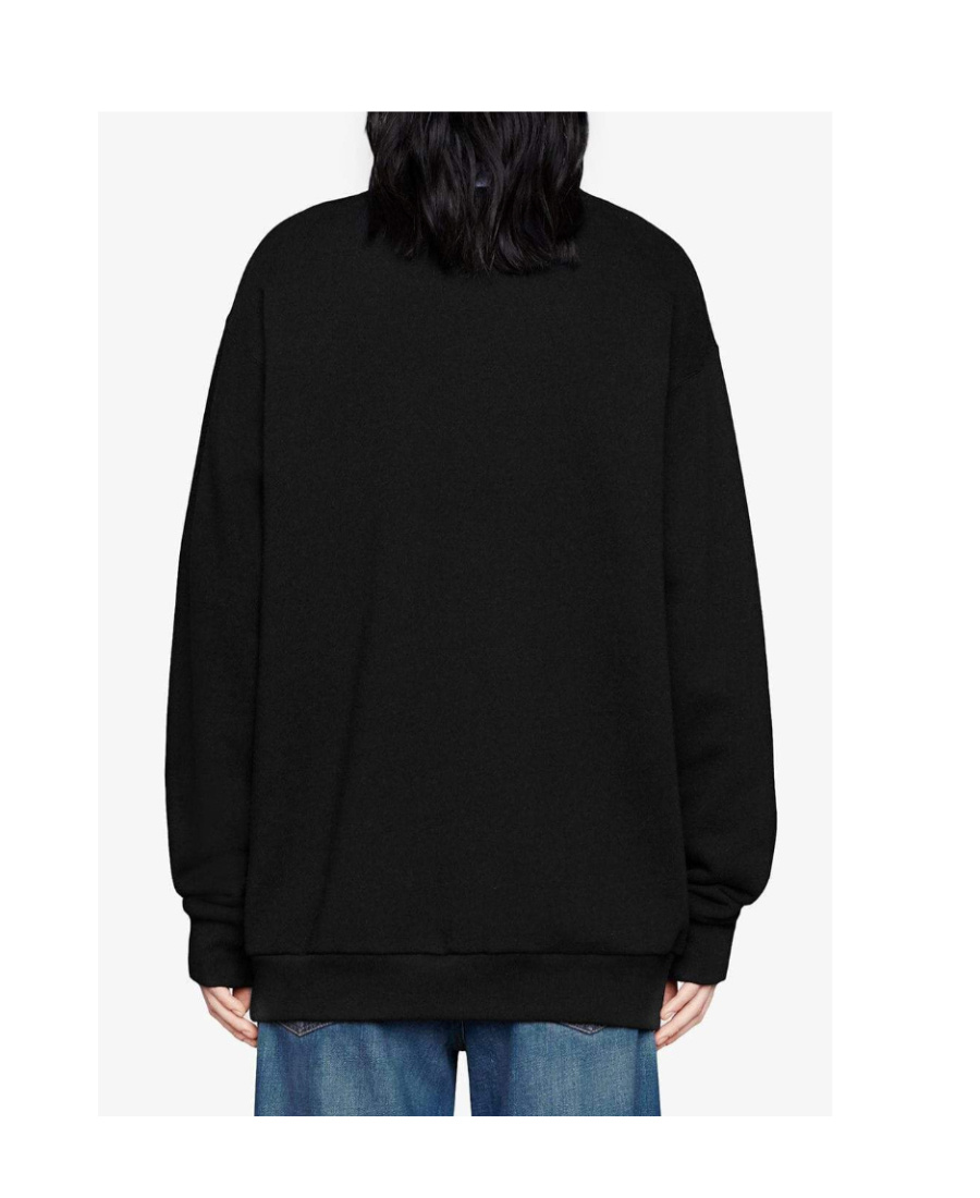 Shop Gucci Oversized Logo Sweater In Black