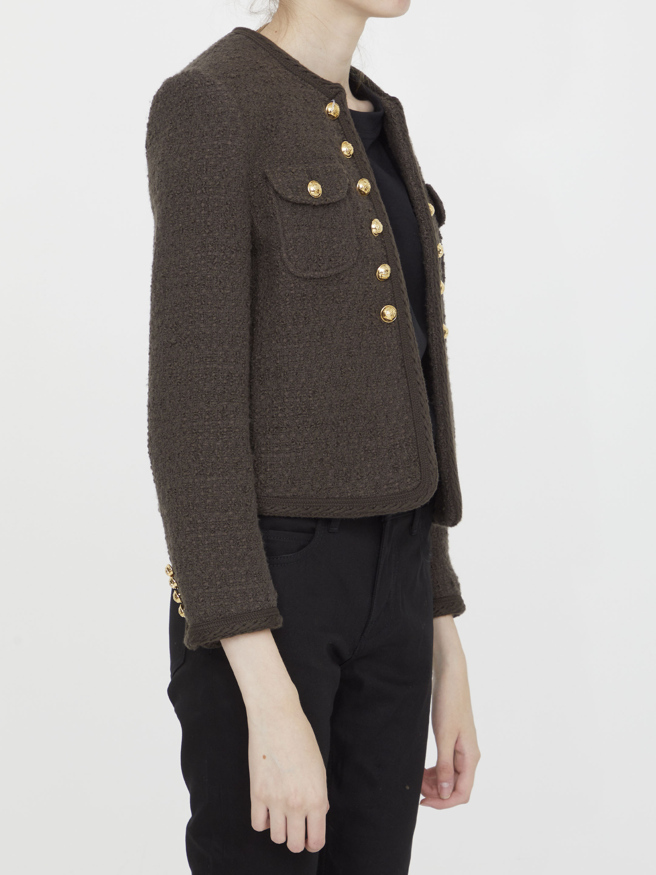 Celine Long-sleeved Casual Jacket In Brown