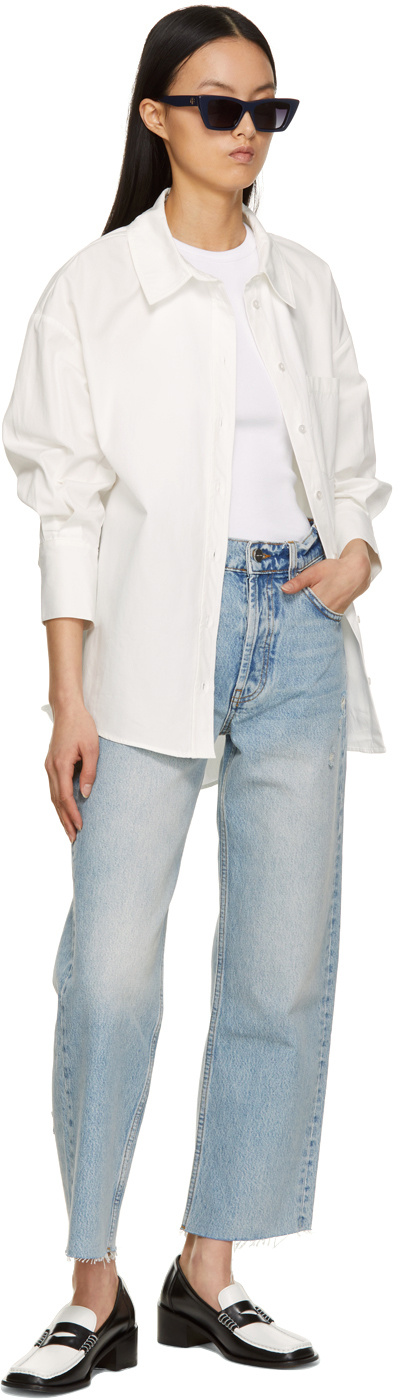 Shop Anine Bing Eva Organic Cotton Tank Top In White