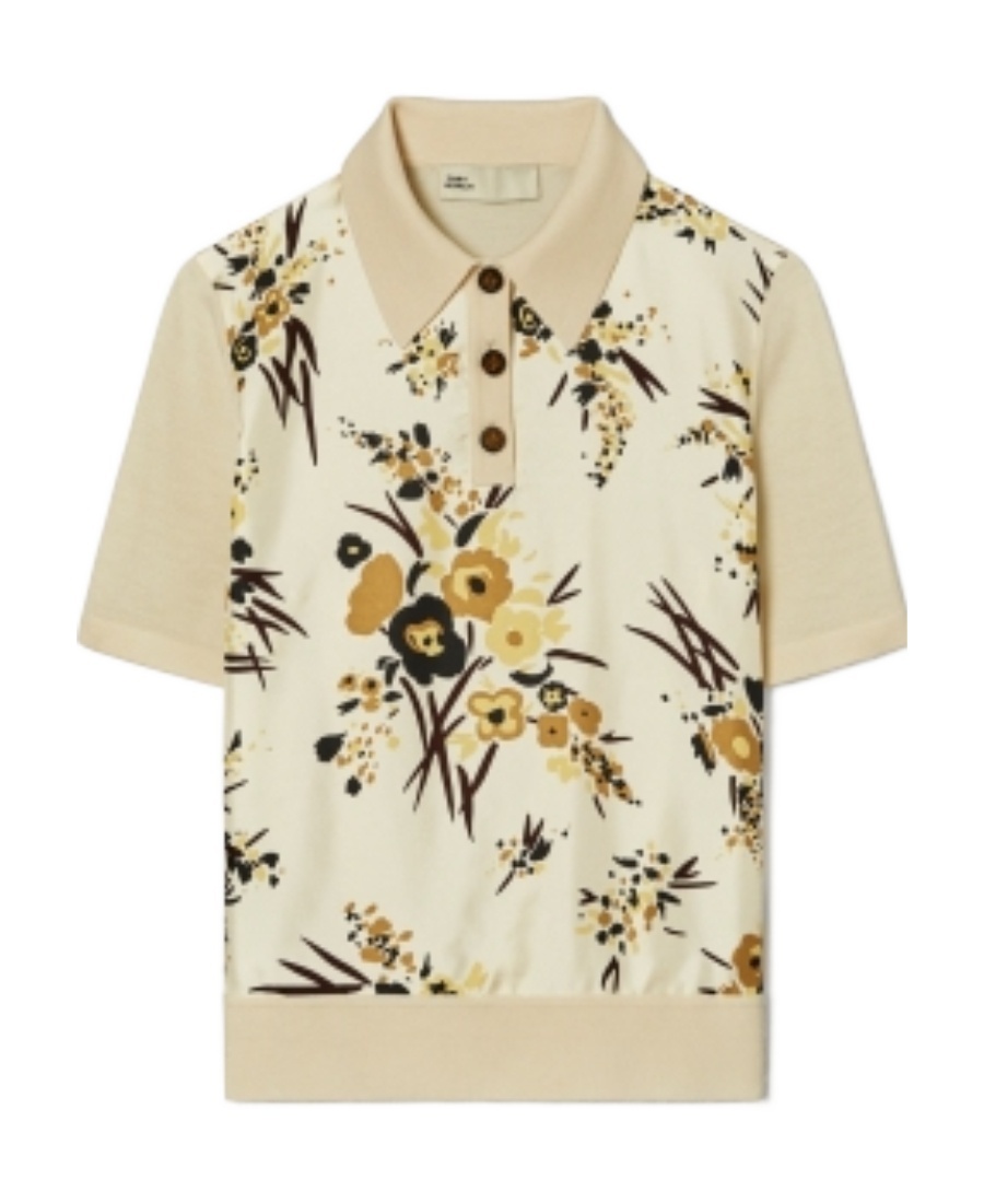 Tory Burch Short-sleeved Polo Shirt In Neutral