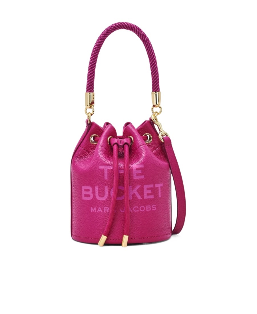 Marc Jacobs Logo Embossed Bucket Bag In Pink