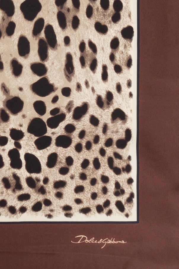 Dolce & Gabbana Leopard-print Silk Scarf In Nude