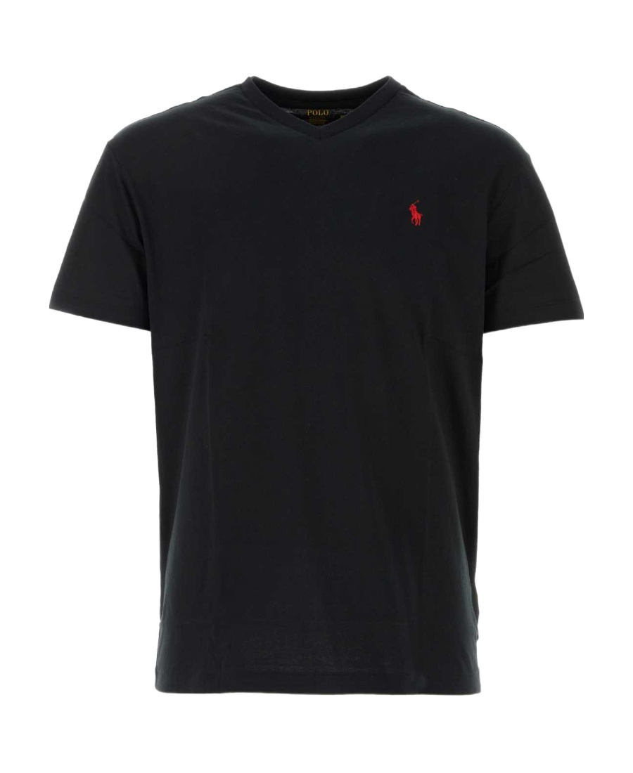 Polo Ralph Lauren Logo Embroidered Regular T-shirt In Black
