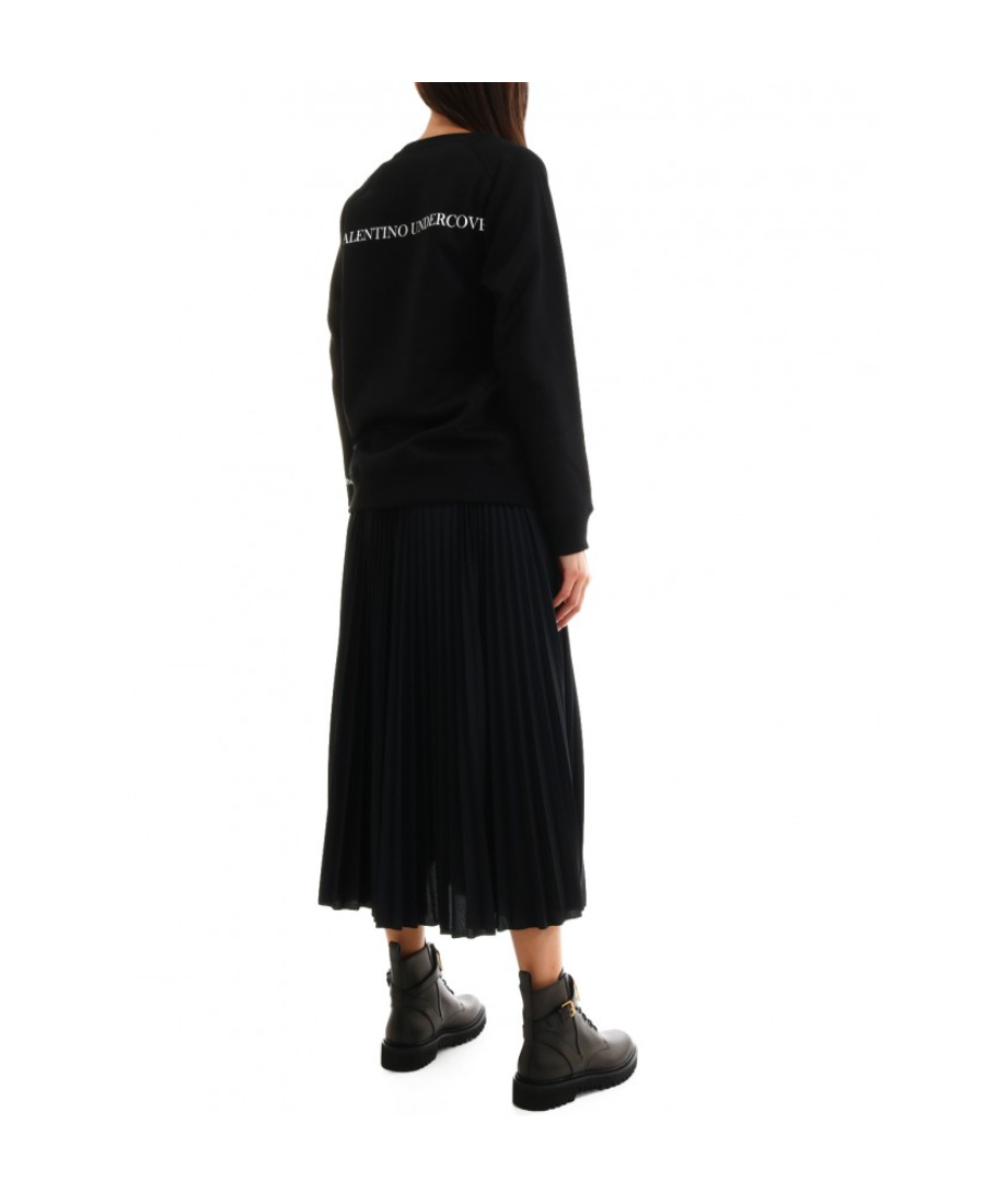 Valentino Logo Printed Hoodie In Black