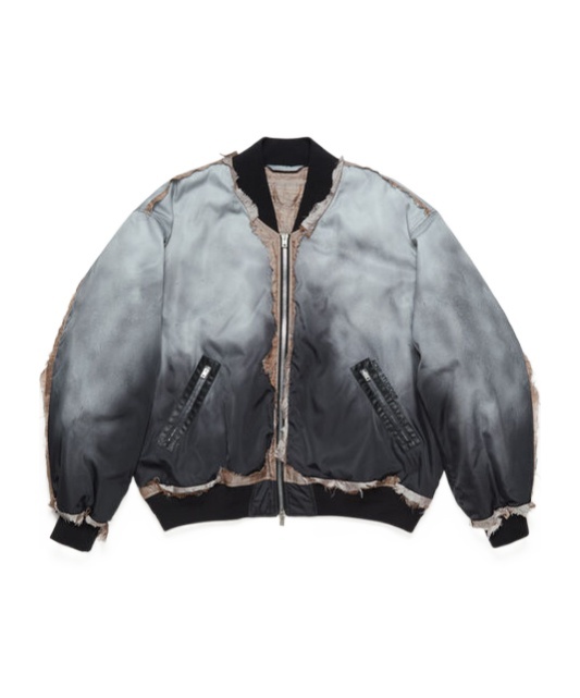 Acne Studios Distressed-effect Bomber Jacket In Gray