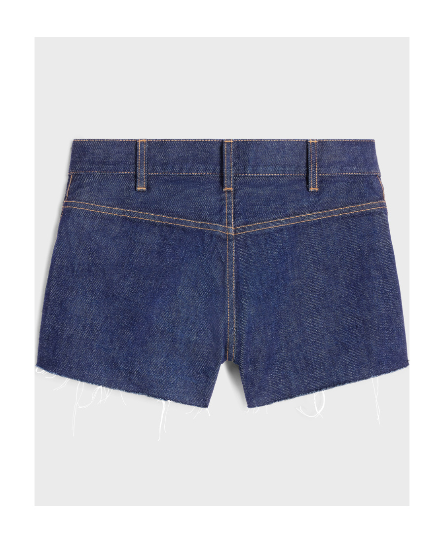 Shop Celine Mini Shorts In Rinsed Wash Denim In Blue