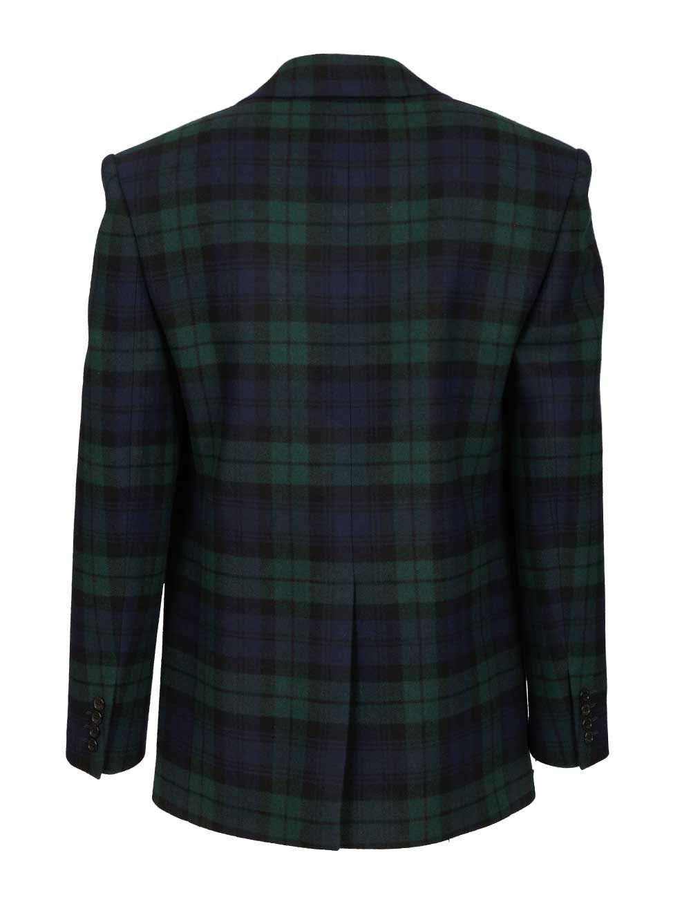 Saint Laurent Lapel Long-sleeved Suit Jacket In Multi